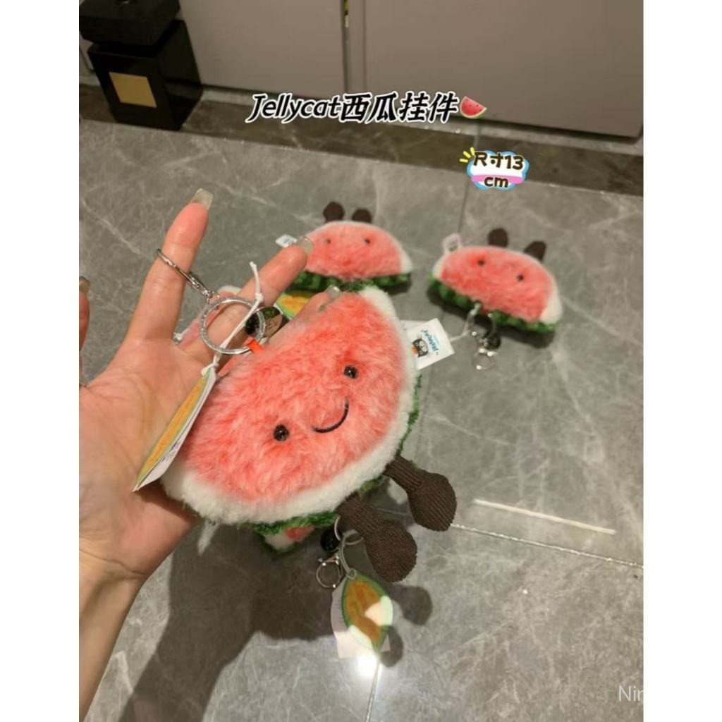 jellycat趣味西瓜吊飾包包掛飾毛絨公仔玩具 大陸小某書衕款