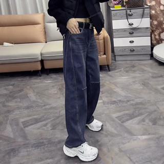 S-4XL 韓版休閒百搭牛仔褲 高腰牛仔褲 大碼牛仔褲女 修身顯瘦牛仔褲 直筒褲 加絨加厚牛仔褲 保暖防寒長褲