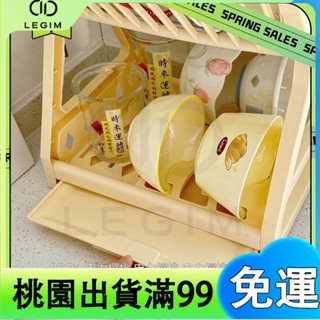 百貨商店廚房置物架 用具晾洗放瀝水 碗架碗櫃碗碟筷盤刀收納盒 雙層餐具架 防塵防蟲碗架