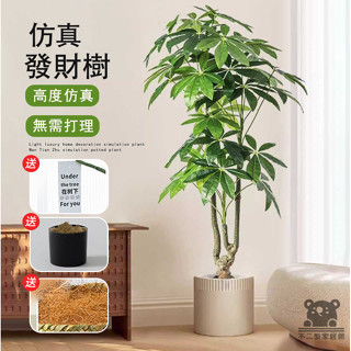 【模擬發財樹】仿真植物 模擬綠植 客廳發財樹 假盆景樹 模擬盆栽 假植物盆栽 多肉植物 綠植擺件 假綠植擺件TIH738