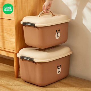 【哆哆購】LINE FRIENDS家用布朗熊加厚塑膠衣服收納箱整理衣櫃玩具收納箱KBGF
