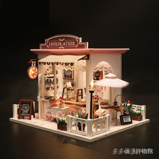 熱銷趣玩👍時間咖啡屋diy小屋歐式店鋪木質手工拚裝模型別墅玩具出口禮品【趣玩商城】