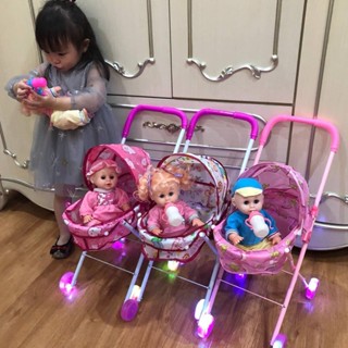 好物推薦✨ 【 極速出貨 】兒童玩具推車帶娃娃發光聲 女童女孩過家家玩具 手推車寶寶生日禮物