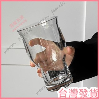 🍠臺灣發貨+統編🍠【小紅書同款🍠】ins風網紅寬口玻璃杯果汁杯冰美式咖啡杯酒杯啤酒杯飲品飲料杯子