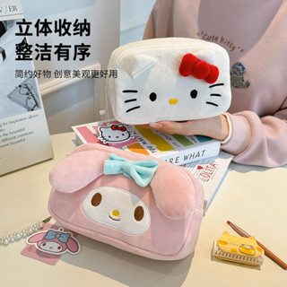 ❤樂趣屋❤正版三麗鷗化妝包 創意立體可愛卡通收納包 大容量高階感毛絨整理包 庫洛米美樂蒂