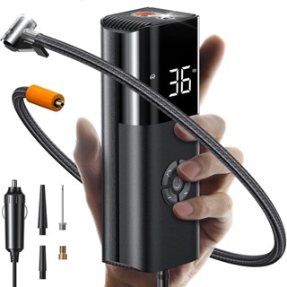輪胎充氣機便攜式汽車輪胎空氣壓縮機 12V 超小型空氣泵,適用於 38L/min 充氣 150PSI LED 燈數字便攜