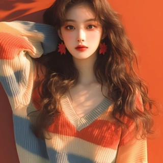 【HOT 本舖】 韓國東大門v領條紋毛衣慵懶高階感公主風獨特超好看針織上衣