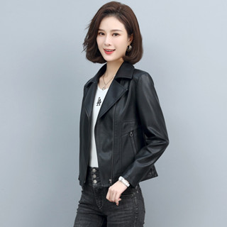 [現貨特惠]皮衣女 皮外套 短版皮衣 皮外套女 真皮皮衣女短版皮夾克2025春季新款海寧綿羊皮韓版緊身氣質皮外套