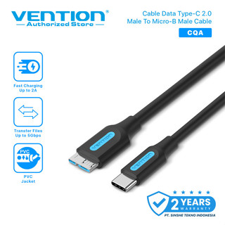 Vention Usb數據線Type C轉A Micro B硬碟高速CQA黑色1米
