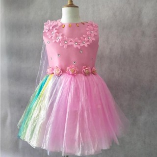 兒童環保表演服裝無紡布塑膠袋手工製作衣服時裝走秀親子裝公主裙5414