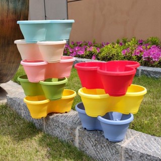 【特惠免運】花盆 花箱 花槽 陽臺種菜盆種植立體花盆多層組合花盆家用蔬菜大號樹脂塑膠花盆