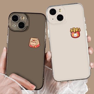 麥門熊兔漢堡薯條相容iPhone手機殻適用iPhone 16 Pro Max/15/14 Pro Max/13 Pro