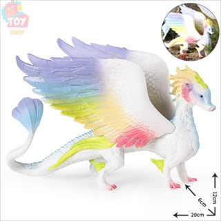 兒童模擬獨角獸大號彩虹飛龍馬動物模型 實心神話傳說桌面擺件