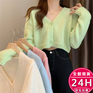 【梨卡】隔日到貨 女裝 外套 毛衣 針織 秋冬 氣質顯瘦外套 披肩外搭毛衣 甜美短版毛衣 保暖DR6419【現貨24H】