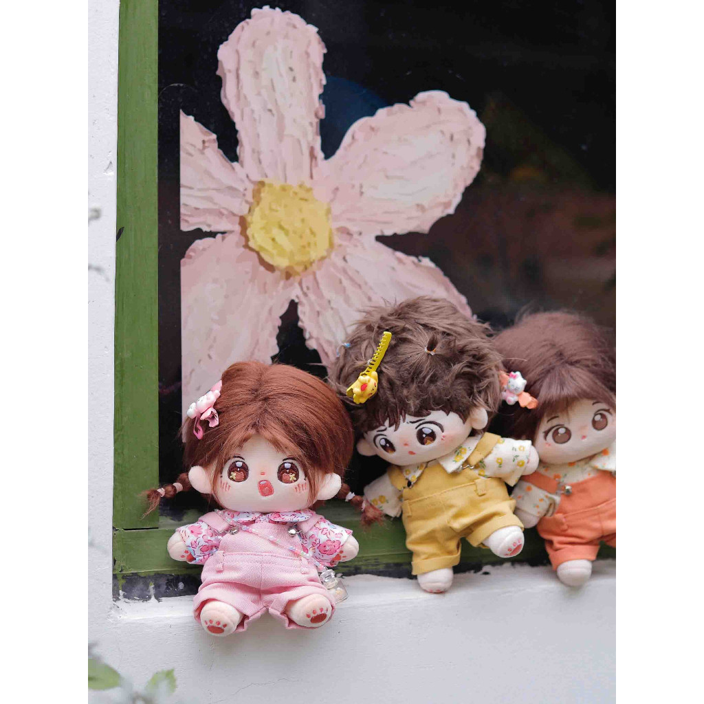🔆台現🔆 【棉花娃-休閒背帶褲】10cm 15cm 20cm 全新娃娃衣服無屬性 吊帶褲短袖 夏季娃衣 娃用搭配單品