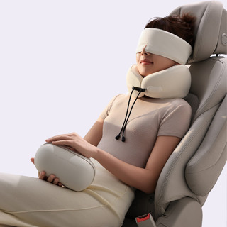 EVERY THINK 旅行出遊三件組/ 捲捲U型枕+好眠眼罩+降噪耳塞/ 米白 eslite誠品
