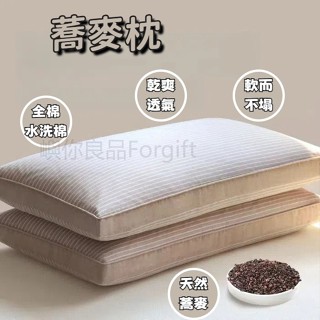 蕎麥殼填充 純蕎麥殼枕頭 水洗棉枕套 枕套可拆洗 透氣涼爽枕頭 全蕎麥枕 格子枕頭 頸椎保護枕 助眠枕 按摩枕