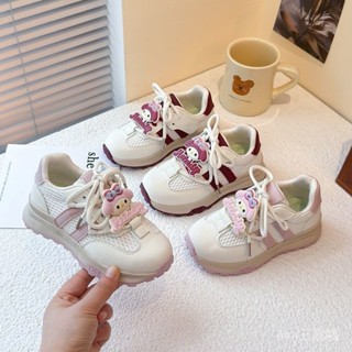 女童網麵運動鞋2025春秋新款兒童新中式防滑軟底休閒鞋小女孩闆鞋