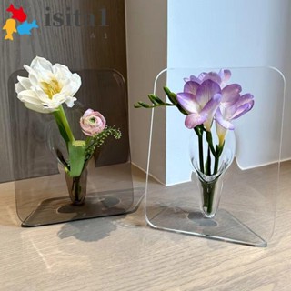 ISITA相框花瓶,丙烯酸纖維透明的水耕花瓶,有創造力的INS風格長方形桌面擺飾飯店