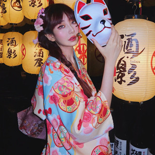 神明少女和服女改良式新款傳統日式和服連衣裙和風浴衣寫真攝影服Hani