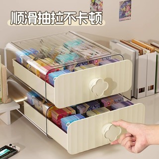 桌麵吧唧收納盒抽屜式分格動漫週邊穀子展示架流麻徽章防塵展示盒 Lilian