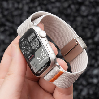 尼龍刺繡編織 磁吸錶帶 適用 Apple Watch S12 11 10 9 8 7 6 SE3 尼龍運動錶帶 42mm