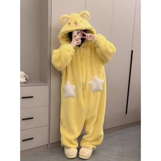 睡衣女 睡袍 大碼法蘭絨 珊瑚絨睡衣 睡衣2024年新款小可連體百變小櫻冬季睡衣女珊瑚絨可愛加厚卡通家居服