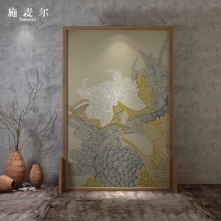 免運 中式屏風 可客製化 玄關 隔斷 實木屏風 新中式進門客廳實木隔斷裝飾辦公茶室可移動半透屏風中國風小座屏