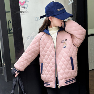 120-170CM 中大童卡通連帽拉鍊小外套棉服外套 秋冬款男女童加厚時尚洋氣保暖上衣 現貨 快速出貨