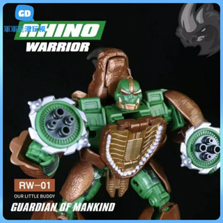 現貨 速髮 RW-01犀牛戰士 超能勇士俠BW猛獸變形玩具機器人放大版 玩具模型