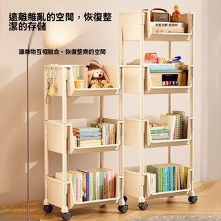 可移動書架桌麵置物架落地帶輪手推車兒童玩具收納架多拉克特羅利