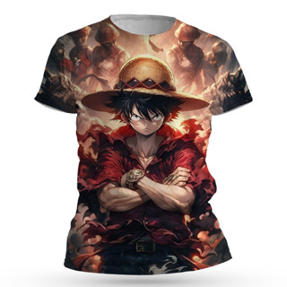 新款 3D 列印動漫 ONE PIECE Tee Monkey·D·Luffy 男士 T 恤時尚短袖休閒中性 T 恤