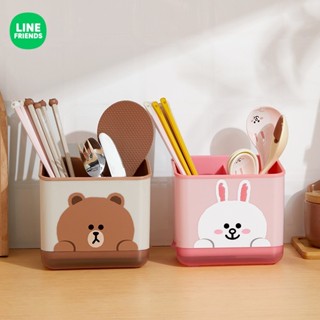 LINE FRIENDS 居家生活 筷子筒 收納盒 瀝水筒 置物架 餐具 湯匙 叉子 BROWN 熊大 CONY 兔兔