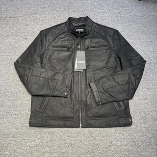 #今日特惠 皮衣 皮衣男真皮羊皮砂粒革立領大碼寬鬆春秋皮夾克休閒工裝外套款