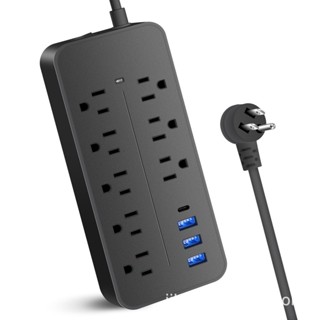 桃園出貨⚡110v 電源延長線 8個電源介面3個USB介面 美規排插 過載保護 家用拖線板 插座 美規插排 美規插線板