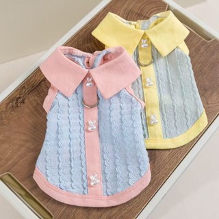 Pet clothing 【店鋪】春POLO狗狗領兩腳襯衫撞色透氣薄款寵物泰迪中小型犬貓咪衣服 現貨 25.4.5