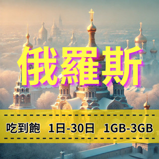 【eSIM】俄羅斯【15至30天】【1至3GB】日流量吃到飽方案｜VEON電信｜每日高速用量達上限後降速無限使用
