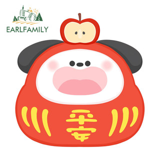 EARLFAMILY卡通達摩可愛車貼擋風玻璃摩托車筆記本電腦保險槓個性防水DIY貼花防刮汽車配件