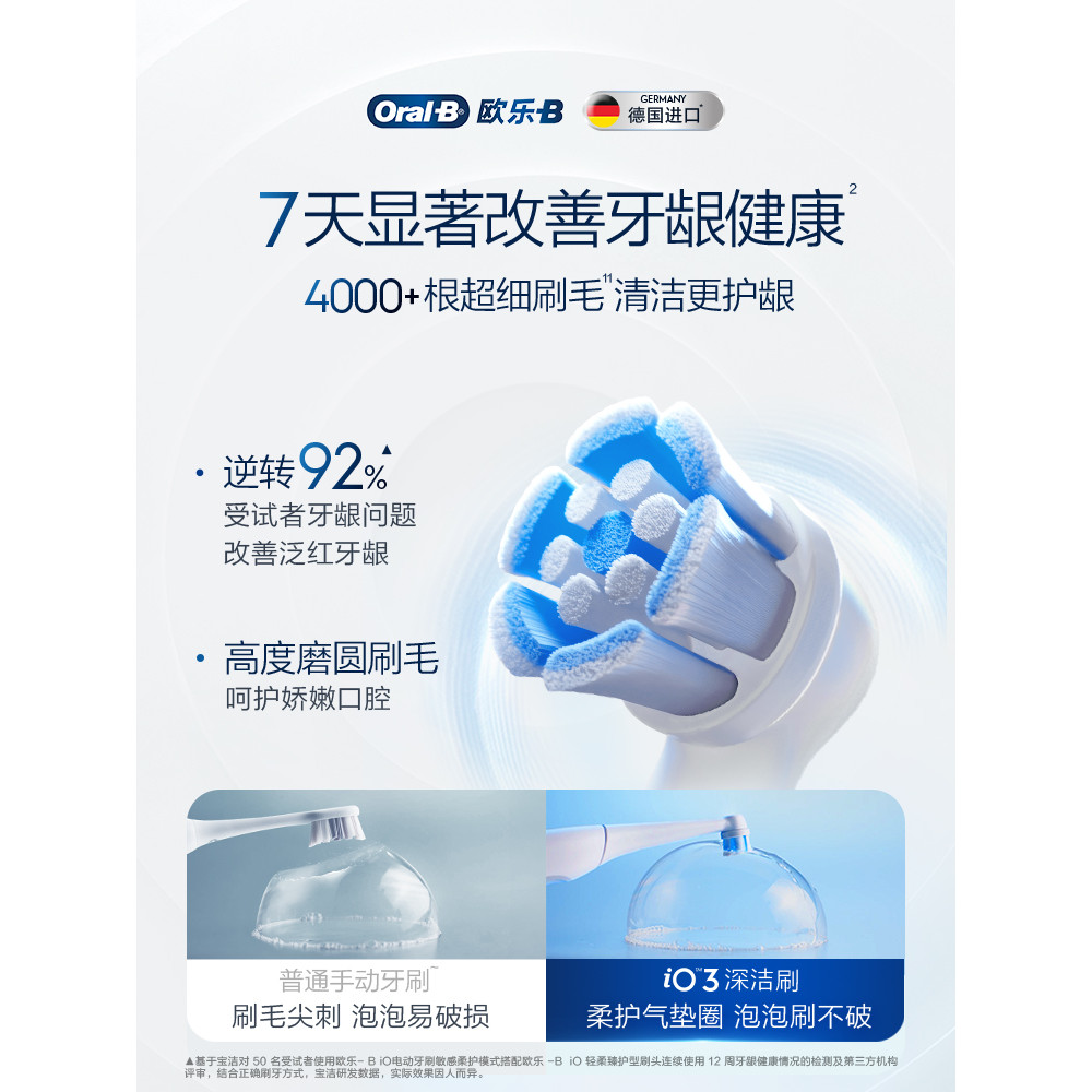 OralB歐樂b電動牙刷成自動軟毛牙刷電動iO3/Pro3