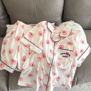 臺灣出貨 小海狸 露比 loopy 睡衣女夏天新款長袖ins日係海狸可愛露比學生居傢服套裝外穿