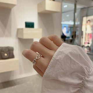 預購 愛馬仕Hermes 單環豬鼻戒指 尺寸54 純銀