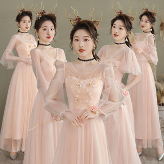 2023平時可穿閨蜜裙姐妹團年會禮服裙長款顯瘦遮肉春季結婚伴娘服20250401
