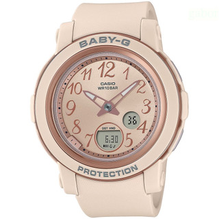 CASIO 卡西歐 BABY-G 金屬色雙顯女錶-奶茶色 BGA-290SA-4A
