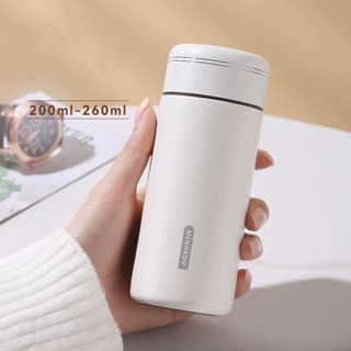 200ml/260ml 迷你不銹鋼 316 保溫瓶帶過濾器時尚便攜口袋咖啡茶熱水瓶不倒翁