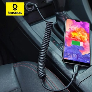 XIAOMI SAMSUNG 倍思快速充電 C 型電纜彈簧伸縮車載手機充電器 USB 電纜適用於三星小米 Redmi U