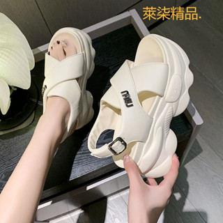 增高羅馬鞋 楔型涼鞋女 增高鞋 涼鞋女坡跟鞋厚底涼鞋女夏季 軟底 韓系 久站不累腳 時尚高跟鬆糕羅馬鞋百搭不累腳坡跟涼鞋
