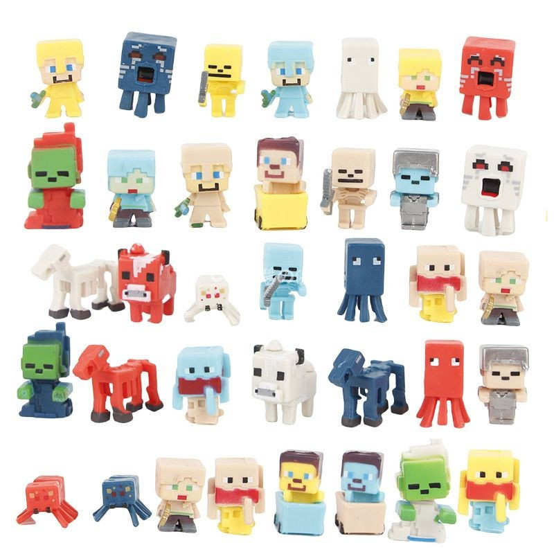 Minecraft🗺️ 36件 套我的世界周邊積木抽抽樂禮品套裝公仔苦力怕擺件 娃娃機公仔公仔 手辦盲盒擺件 模型