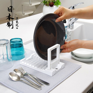 日式廚房收納架 日本進口餐具瀝水架可折疊廚房碗碟盤子置物架小型砧闆立式收納架