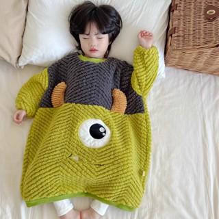 ❤️臺灣新品❤️兒童法蘭絨睡袋鞦鼕款寶寶嬰兒防踢被連體睡衣女童鼕季珊瑚絨睡袍熱賣中🎆🎆