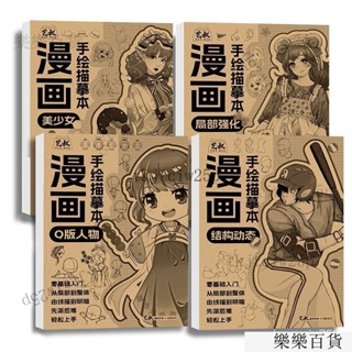 臺灣出貨漫畵手繪描摹本 動漫人物淺印臨摹練習冊 構動態綫稿 素描練習冊 動漫人物速寫畫本素描練習冊 畫畫練習本畫畫練習冊